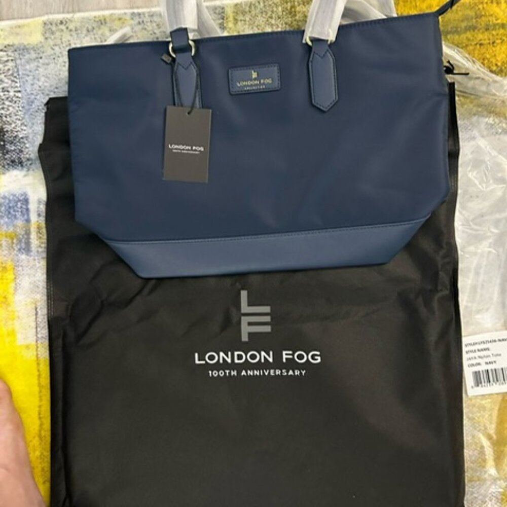 London Fog "Jaya" Nylon Tote Bag – Navy – NEW with Tags